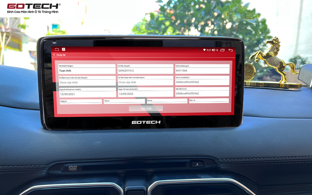Ứng dụng bảo hành điện tử của màn hình ô tô GOTECH dành cho xe Mazda CX5 2018-2022
