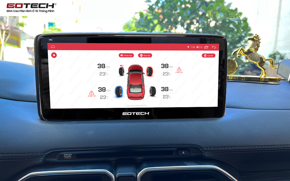 Cảm biến áp suất lốp trên màn hình ô tô GOTECH dành cho xe Mazda 2018-2022