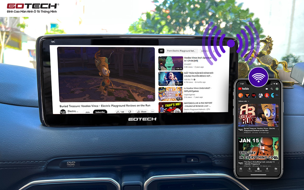 Sim 4G kết nối internet tốc độ cao trên màn hình ô tô GOTECH cho xe Mazda Cx5 2018-2022