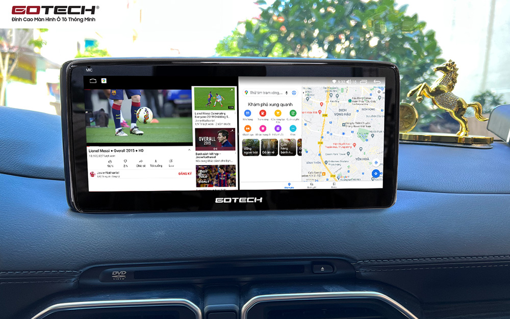 Giao diện đa nhiệm trên màn hình GOTECH dành cho xe Mazda CX5 2018-2022